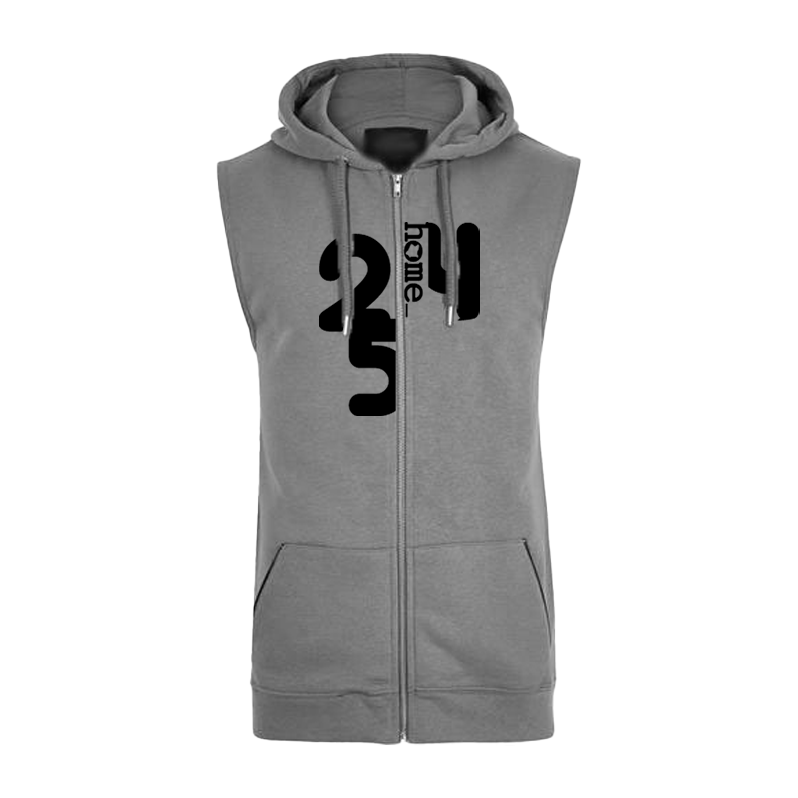 Sleeveless Hoodie  - Light Grey (Heavy Fabric)