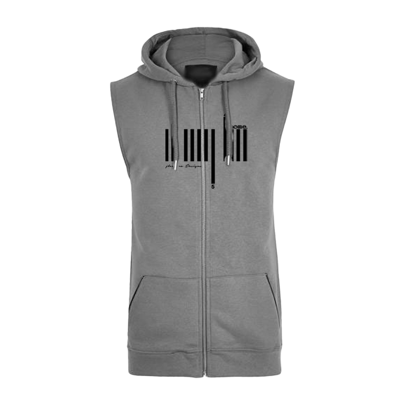 Sleeveless Hoodie  - Light Grey (Heavy Fabric)