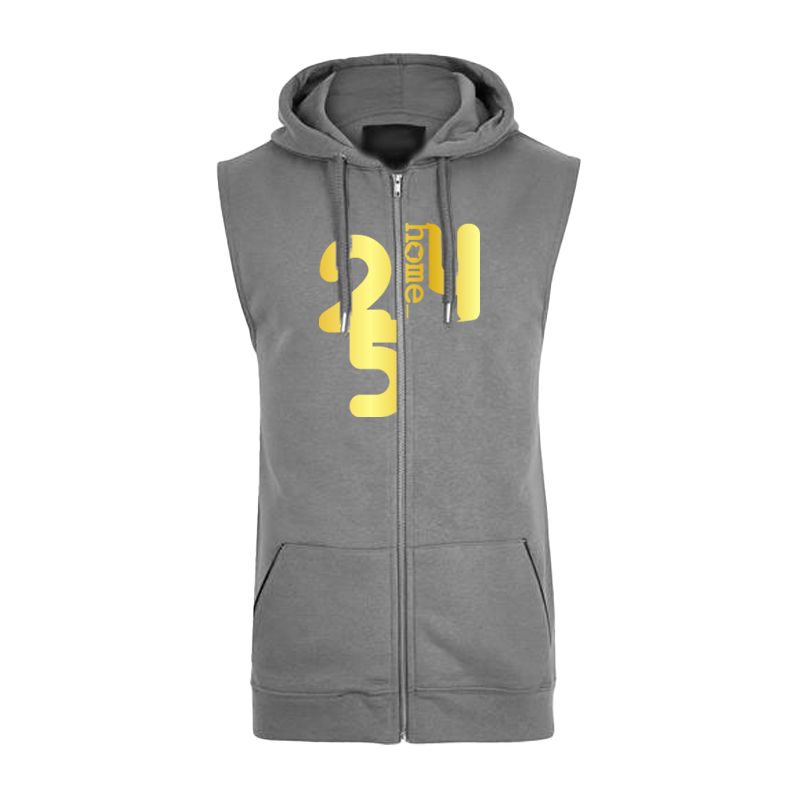 Sleeveless Hoodie  - Light Grey (Heavy Fabric)