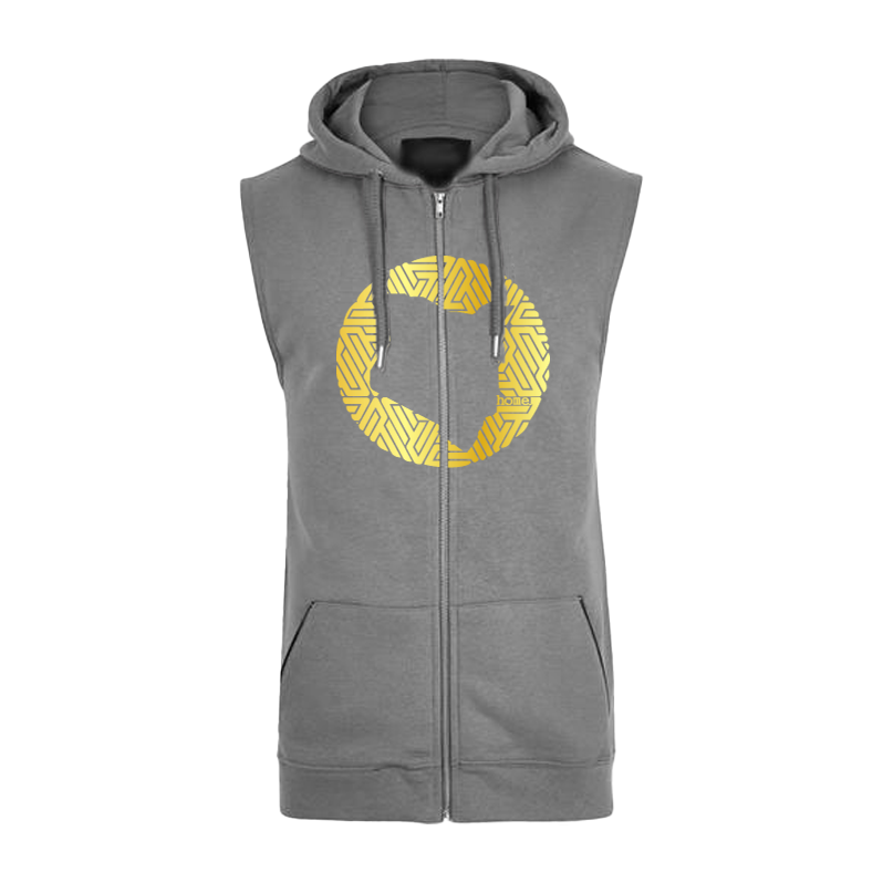 Sleeveless Hoodie  - Light Grey (Heavy Fabric)