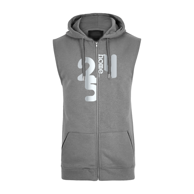 Sleeveless Hoodie  - Light Grey (Heavy Fabric)