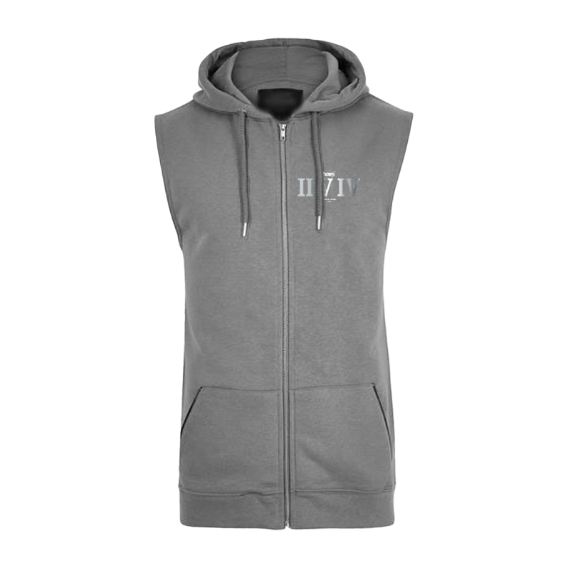 Sleeveless Hoodie  - Light Grey (Heavy Fabric)