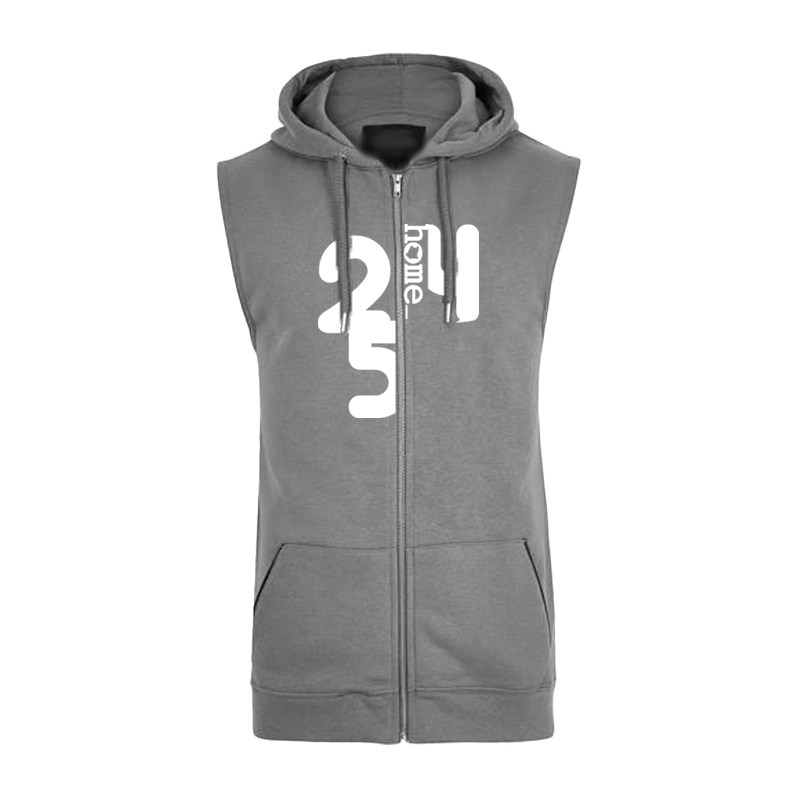 Sleeveless Hoodie  - Light Grey (Heavy Fabric)