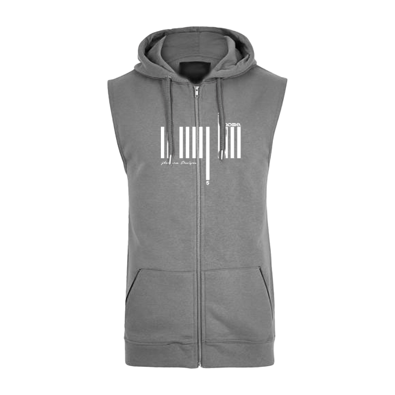 Sleeveless Hoodie  - Light Grey (Heavy Fabric)