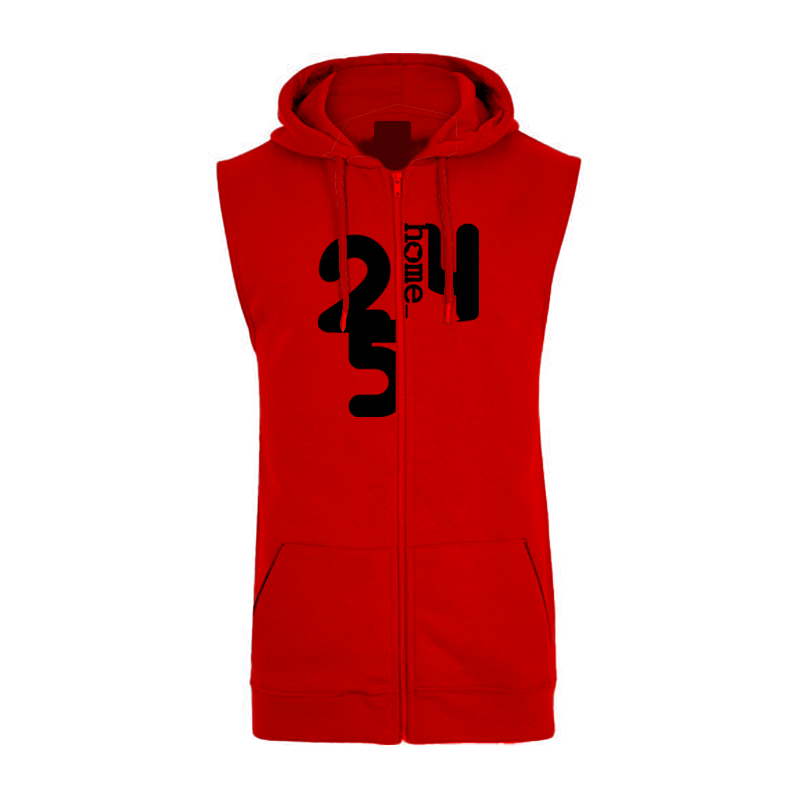 Sleeveless Hoodie  - Red (Heavy Fabric)