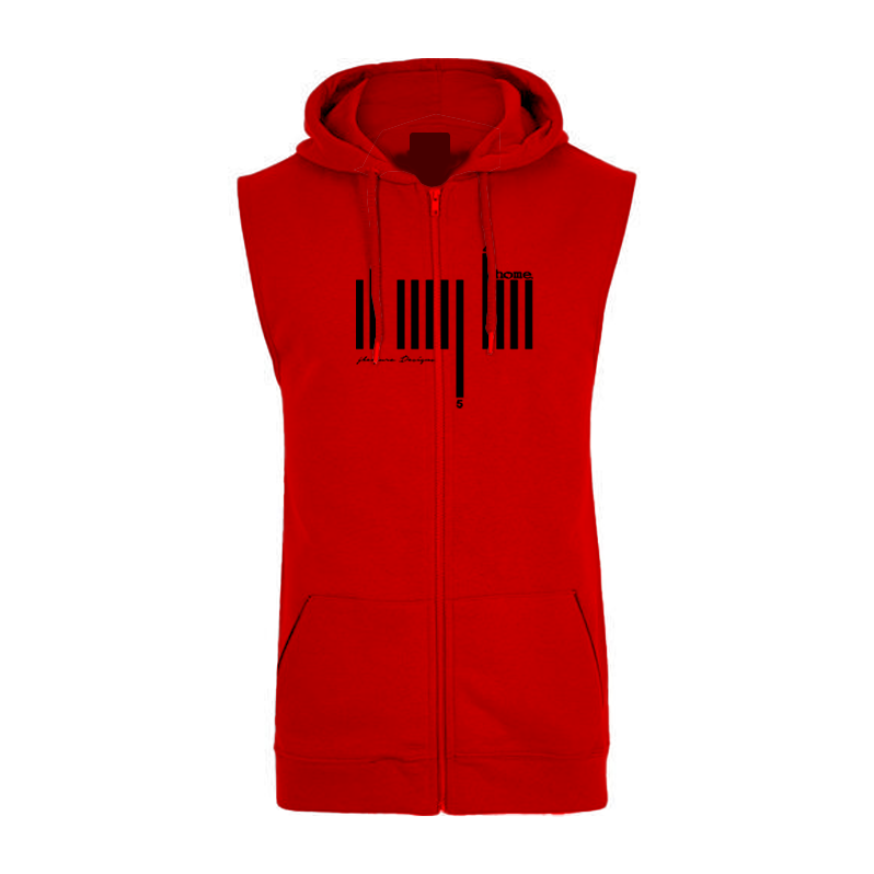 Sleeveless Hoodie  - Red (Heavy Fabric)