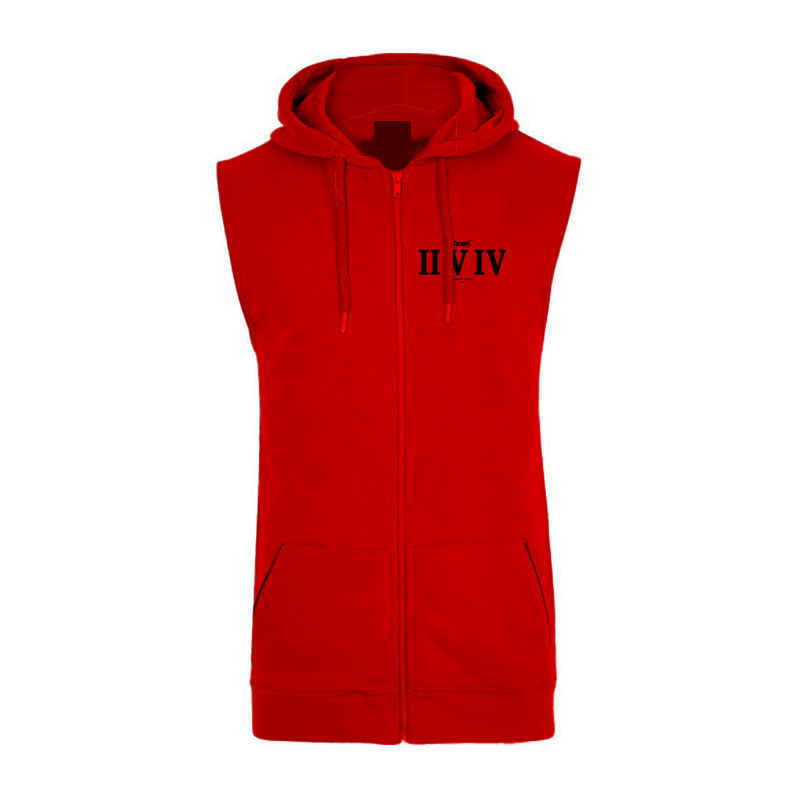 Sleeveless Hoodie  - Red (Heavy Fabric)