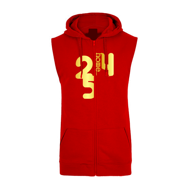 Sleeveless Hoodie  - Red (Heavy Fabric)