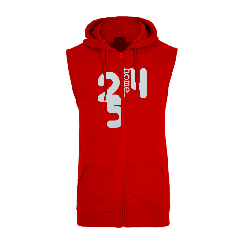 Sleeveless Hoodie  - Red (Heavy Fabric)