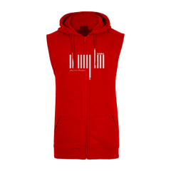 Sleeveless Hoodie  - Red (Heavy Fabric)