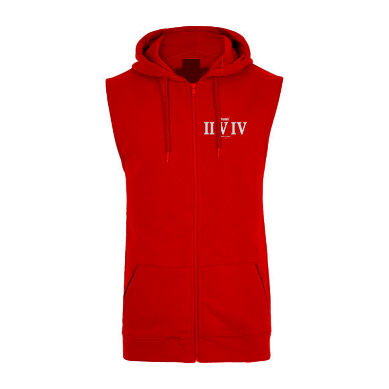 Sleeveless Hoodie  - Red (Heavy Fabric)