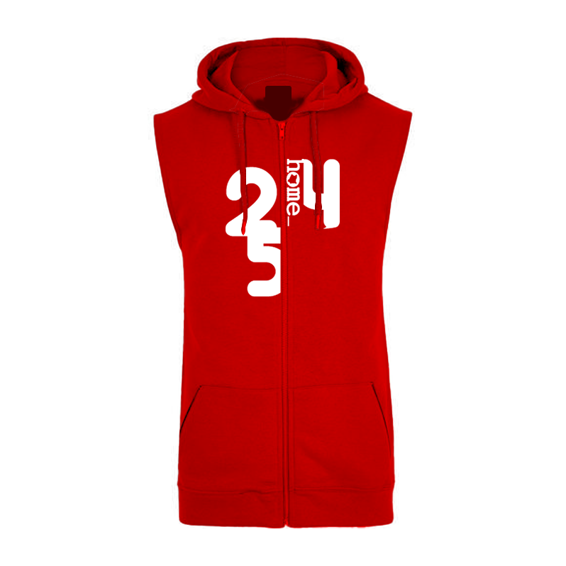 Sleeveless Hoodie  - Red (Heavy Fabric)