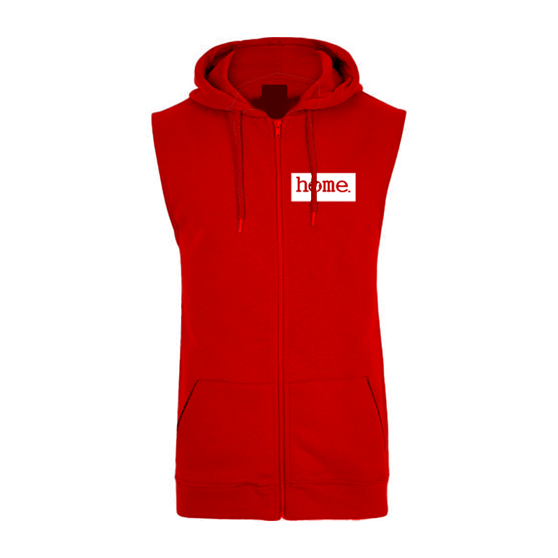 Sleeveless Hoodie  - Red (Heavy Fabric)