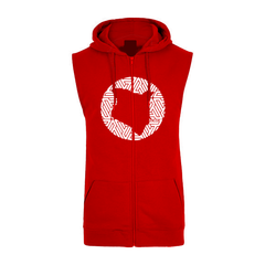 Sleeveless Hoodie  - Red (Heavy Fabric)