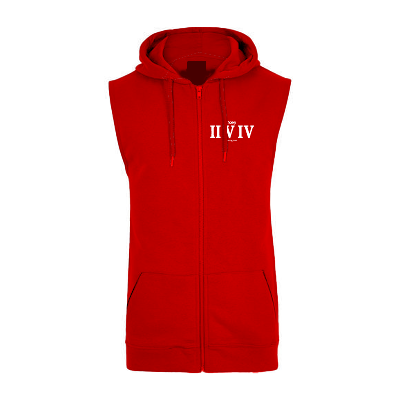 Sleeveless Hoodie  - Red (Heavy Fabric)