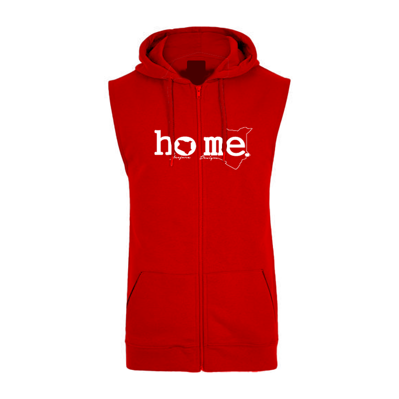 Sleeveless Hoodie  - Red (Heavy Fabric)