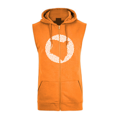 Sleeveless Hoodie  - Orange (Heavy Fabric)