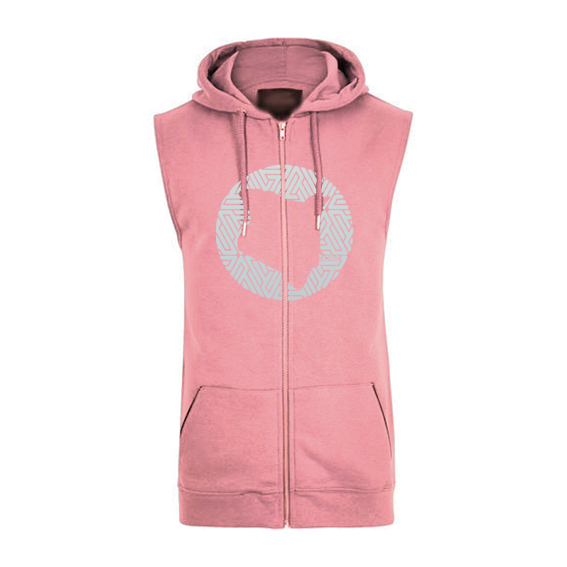 Sleeveless Hoodie  - Peach (Heavy Fabric)