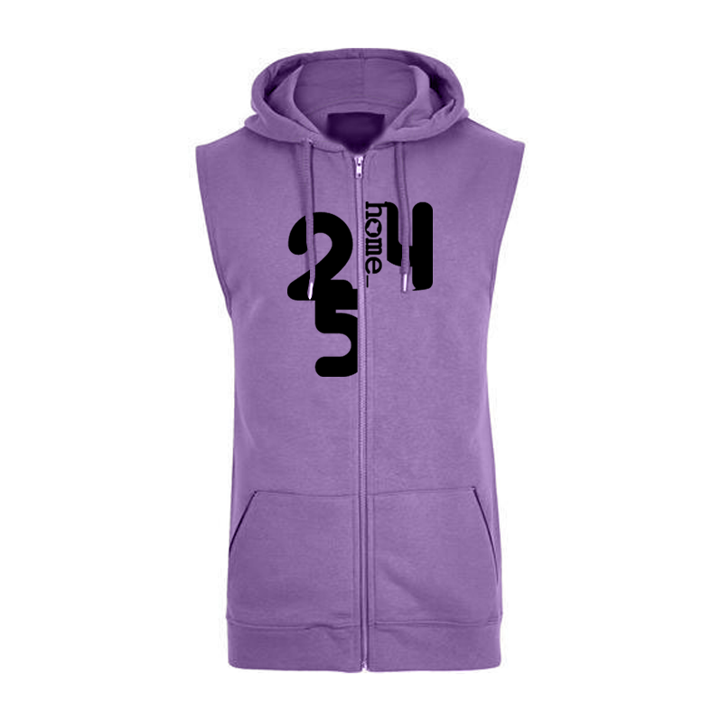 Sleeveless Hoodie  - Purple (Heavy Fabric)