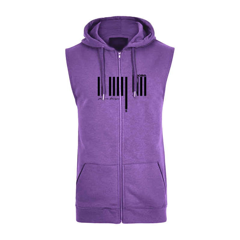 Sleeveless Hoodie  - Purple (Heavy Fabric)