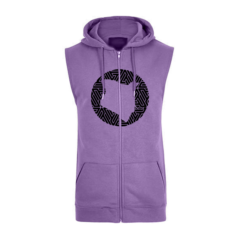 Sleeveless Hoodie  - Purple (Heavy Fabric)