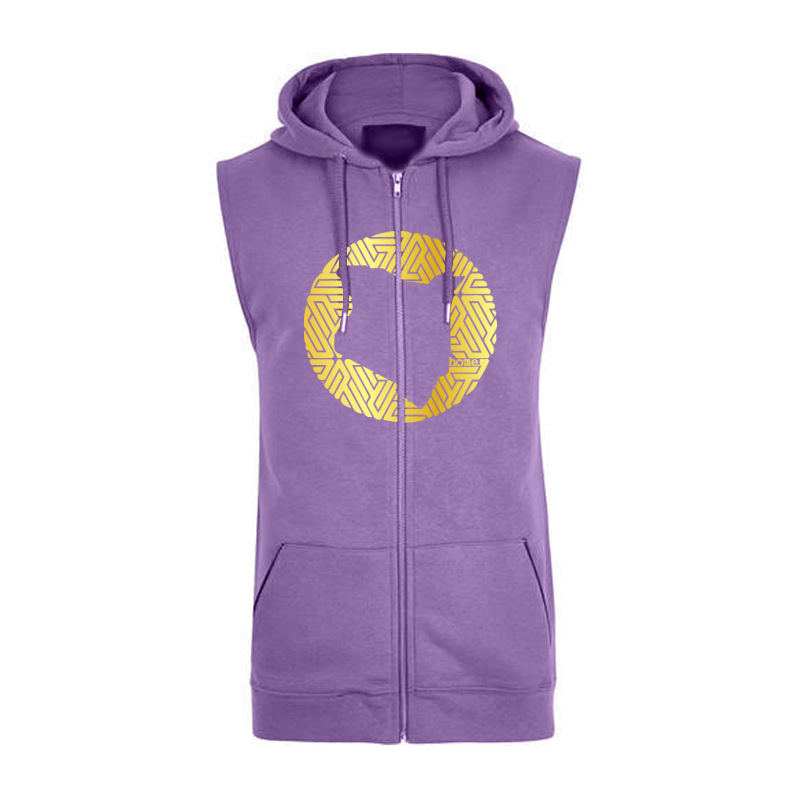 Sleeveless Hoodie  - Purple (Heavy Fabric)