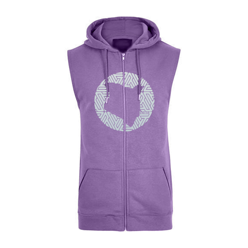 Sleeveless Hoodie  - Purple (Heavy Fabric)