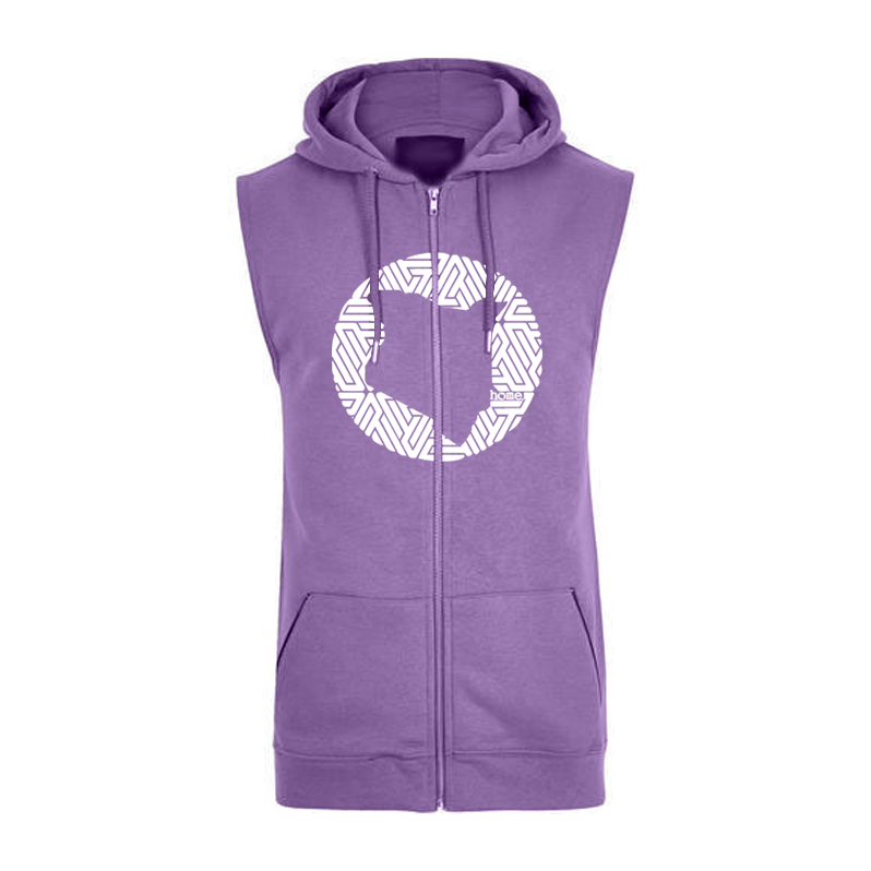Sleeveless Hoodie  - Purple (Heavy Fabric)