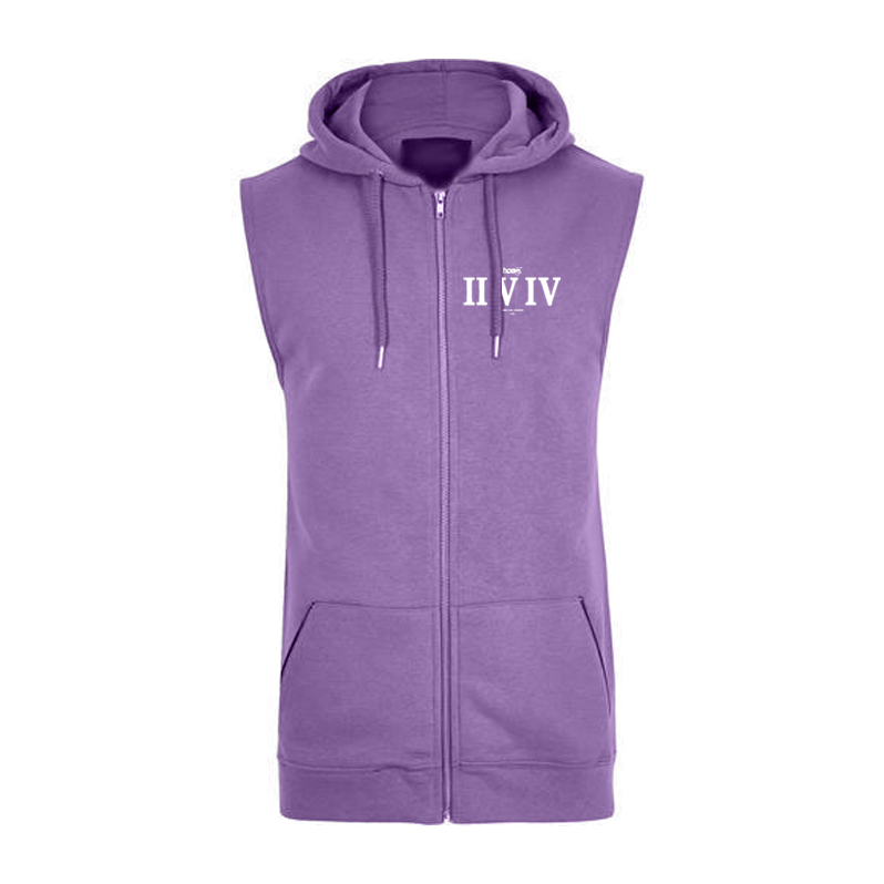 Sleeveless Hoodie  - Purple (Heavy Fabric)