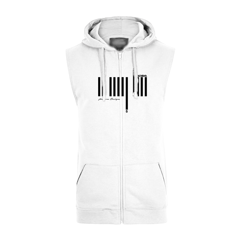 Sleeveless Hoodie  - White (Heavy Fabric)