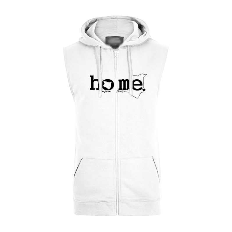 Sleeveless Hoodie  - White (Heavy Fabric)