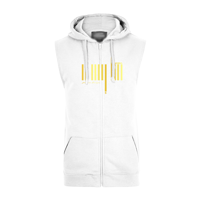 Sleeveless Hoodie  - White (Heavy Fabric)