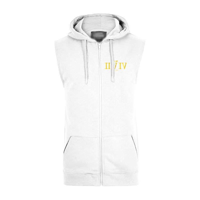 Sleeveless Hoodie  - White (Heavy Fabric)