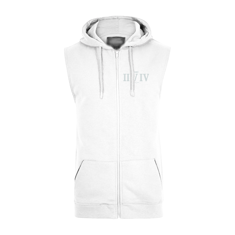 Sleeveless Hoodie  - White (Heavy Fabric)