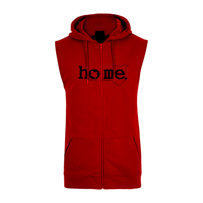Sleeveless Hoodie  - Maroon Red (Heavy Fabric)