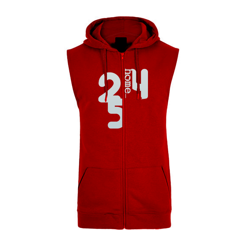 Sleeveless Hoodie  - Maroon Red (Heavy Fabric)