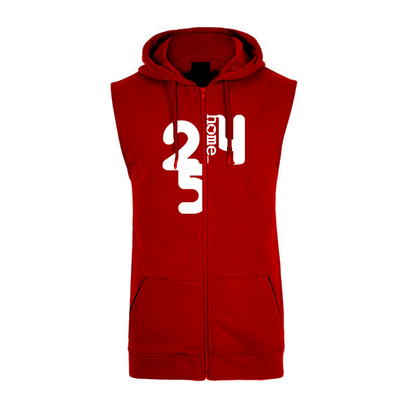 Sleeveless Hoodie  - Maroon Red (Heavy Fabric)