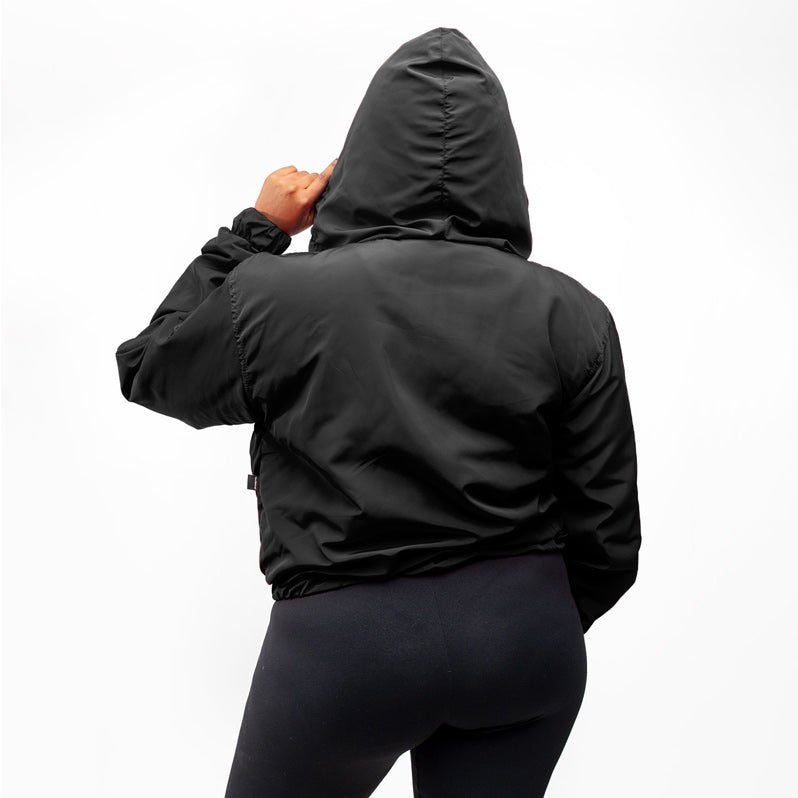 Home_254 x JBlessing, Women's Black Slinky Jacket- Rear view