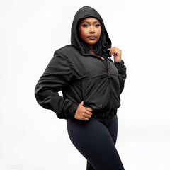 Home_254 x JBlessing, Women's Black Slinky Jacket- Side view