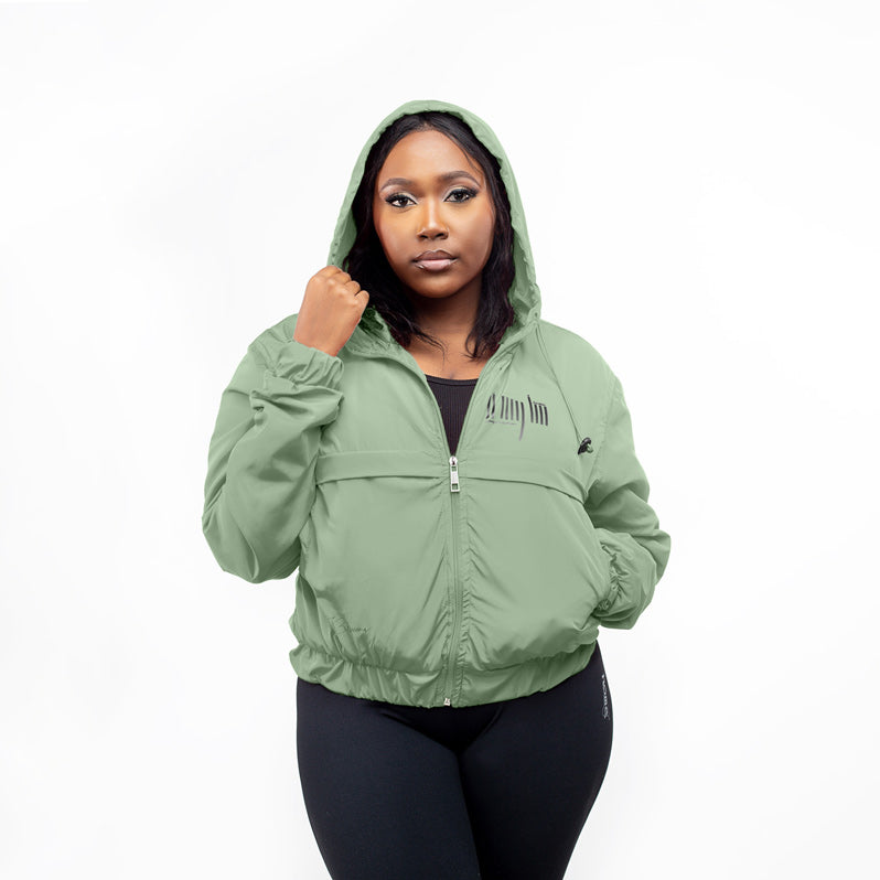 Home_254 x JBlessing, Women's Jungle Green Slinky Jacket- Front view