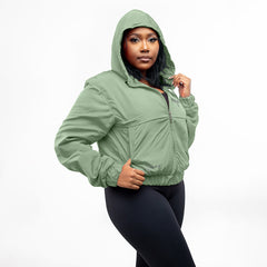 Home_254 x JBlessing, Women's Jungle Green Slinky Jacket- Side view
