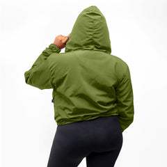 Home_254 x JBlessing, Women's Olive Green Slinky  Jacket- Back view