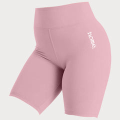 JBEEJURA DESIGNZ | home - 254 Baby Pink Women's Bike Shorts with a White Logo from XS-XXL sizes.