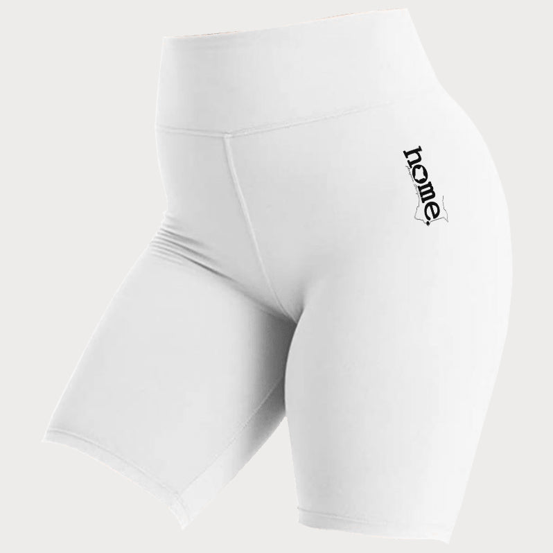 JBEEJURA DESIGNZ | home - 254 White Women's Bike Shorts with a Black Logo from XS-XXL sizes.