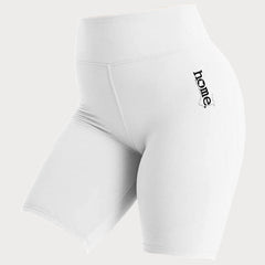 JBEEJURA DESIGNZ | home - 254 White Women's Bike Shorts with a Black Logo from XS-XXL sizes.