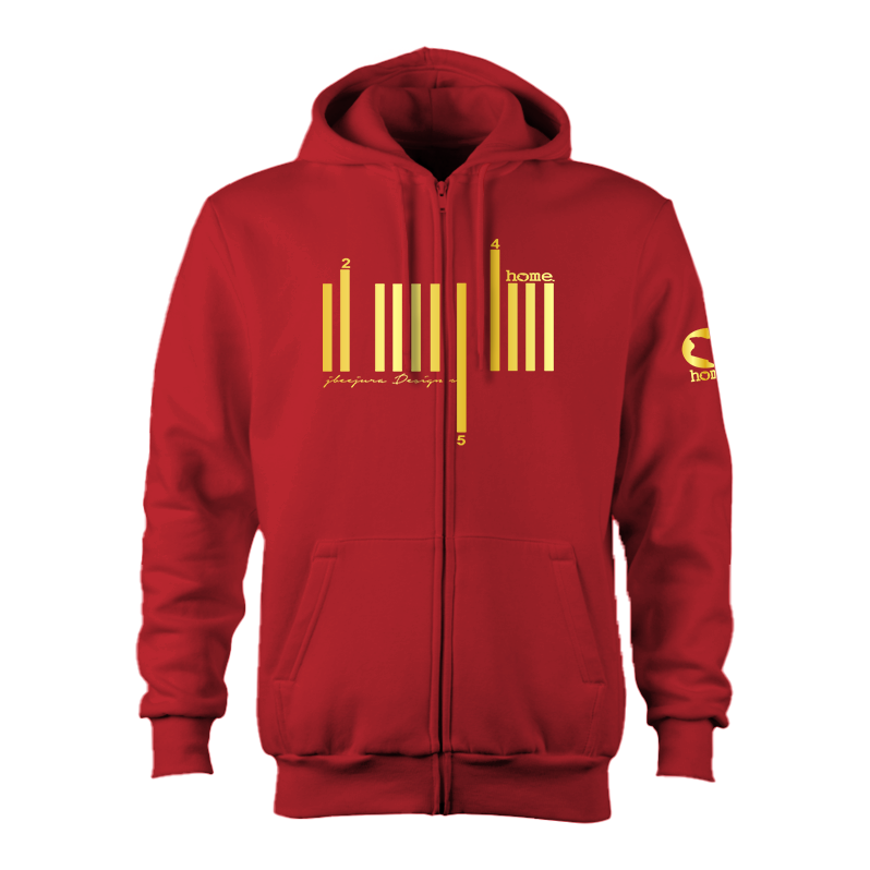 Zip-up Hoodie  - Red (Heavy Fabric)