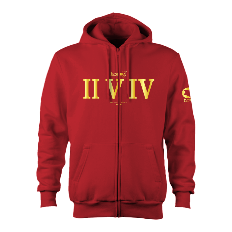 Zip-up Hoodie  - Red (Heavy Fabric)