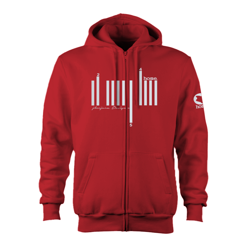 Zip-up Hoodie  - Red (Heavy Fabric)