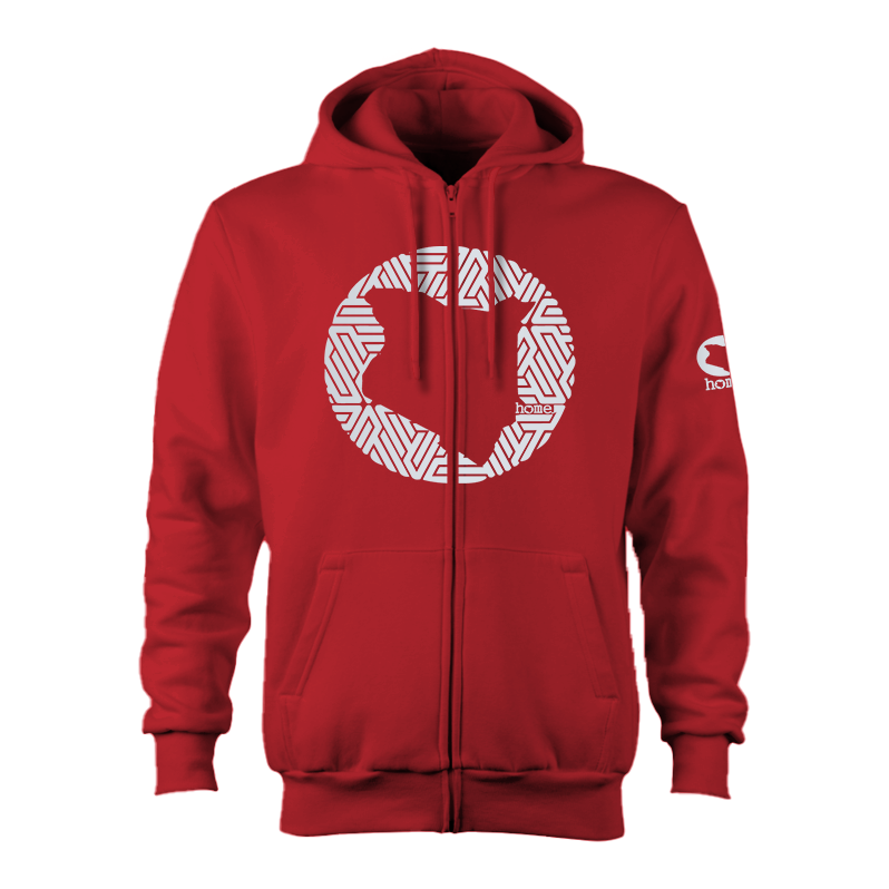 Zip-up Hoodie  - Red (Heavy Fabric)