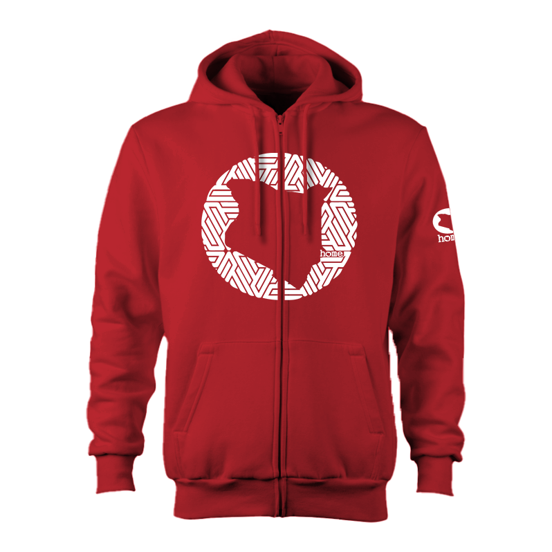 Zip-up Hoodie  - Red (Heavy Fabric)